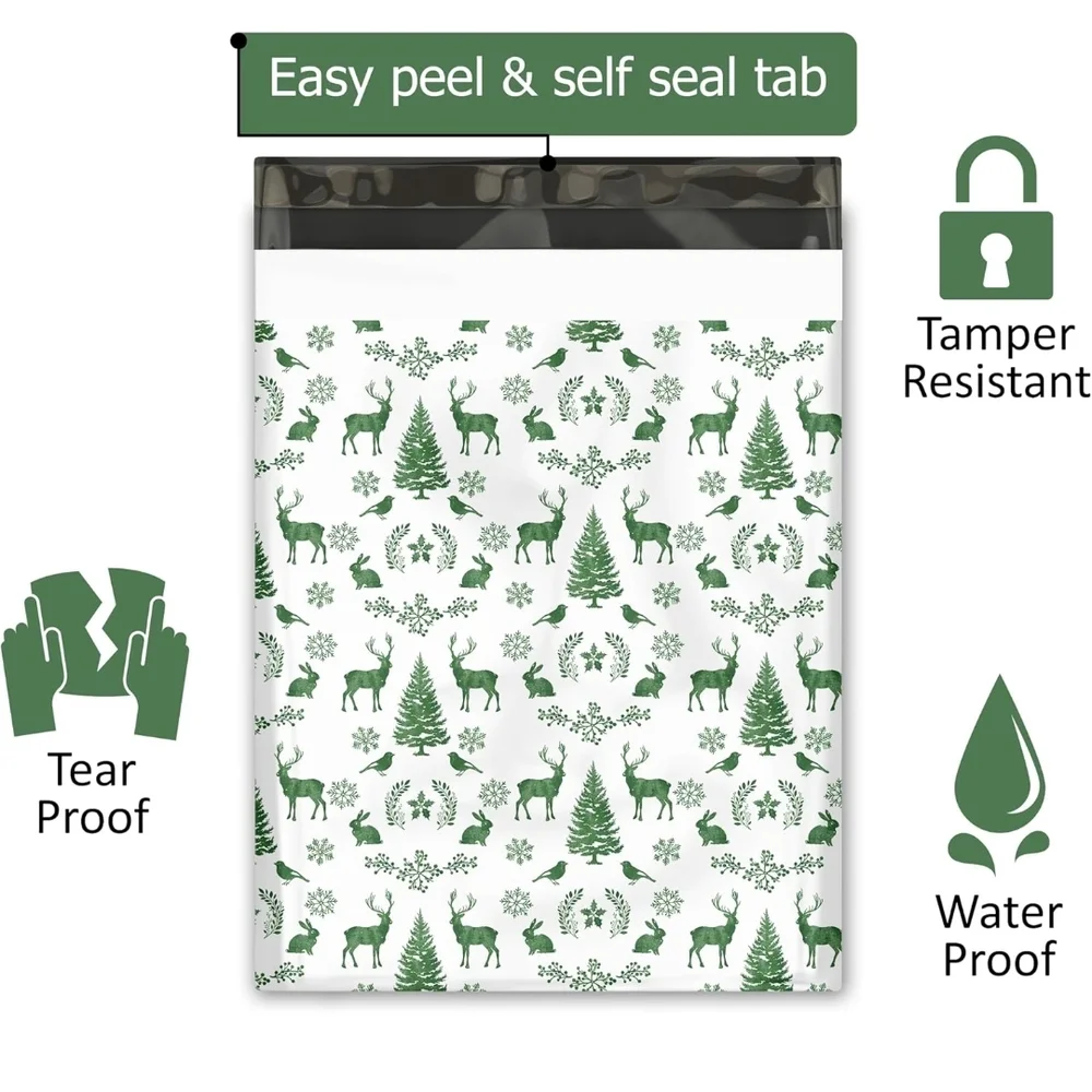 10ct 19x24 Green and White Holiday Wrapping Paper